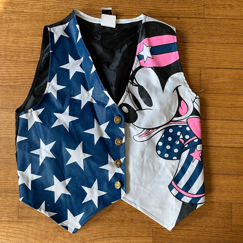 Vintage 90s YTK Retro kids size 8 vest Walt Disney Minnie Mouse stars & stripes